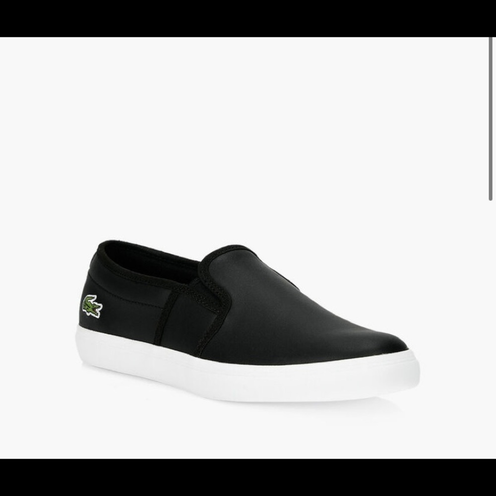 Lacoste Black Leather Slide on Sneakers